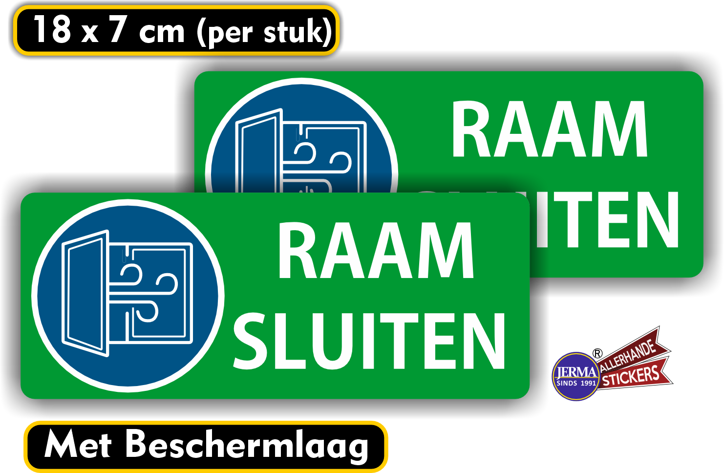 Raam sluiten stickers set van 2 stuks  (1021.49)