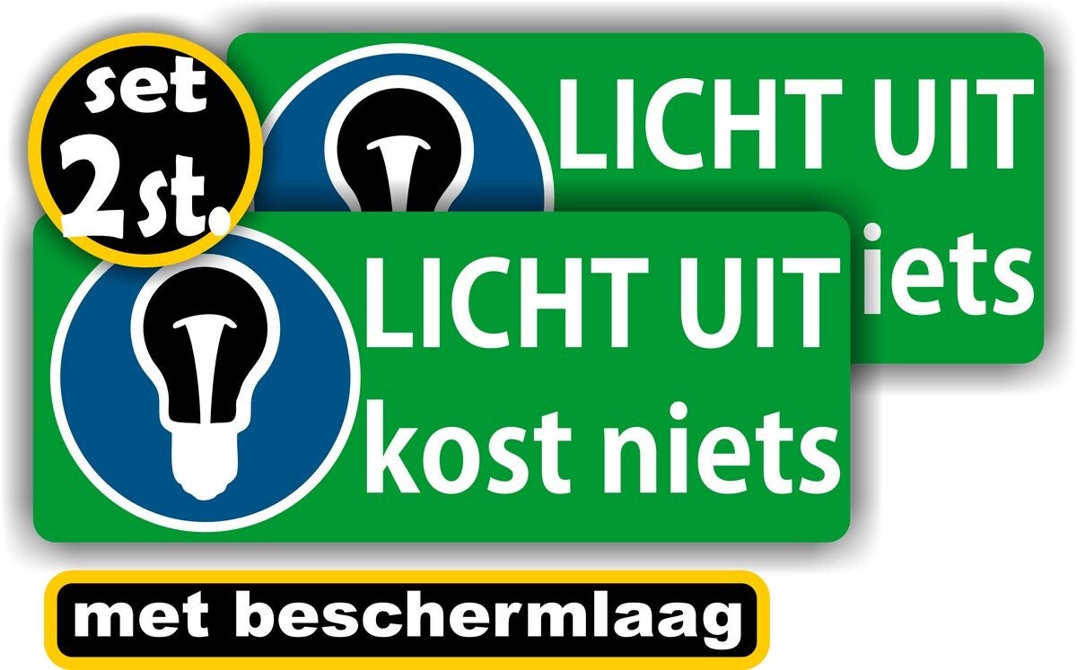 Licht uit kost niets sticker set 2 stuks (1027.49)