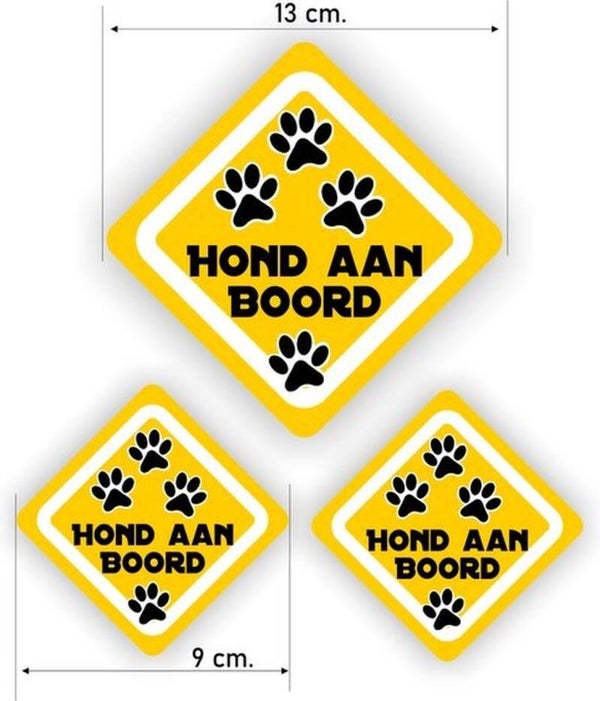 Hond aan Boort sticker set 3 st. (910.43)