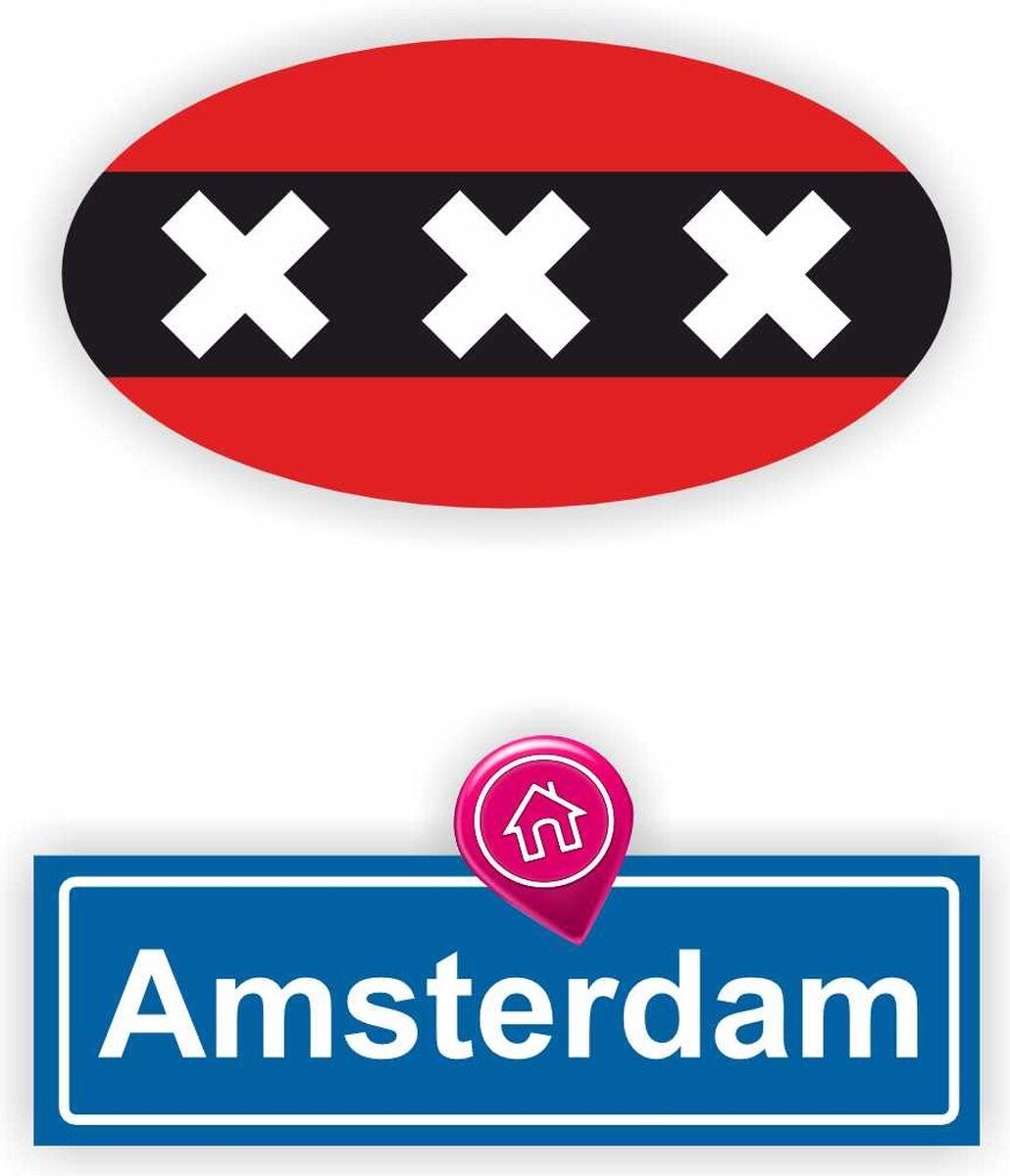 Amsterdam vlag stickers - set 2 st  (799.31)