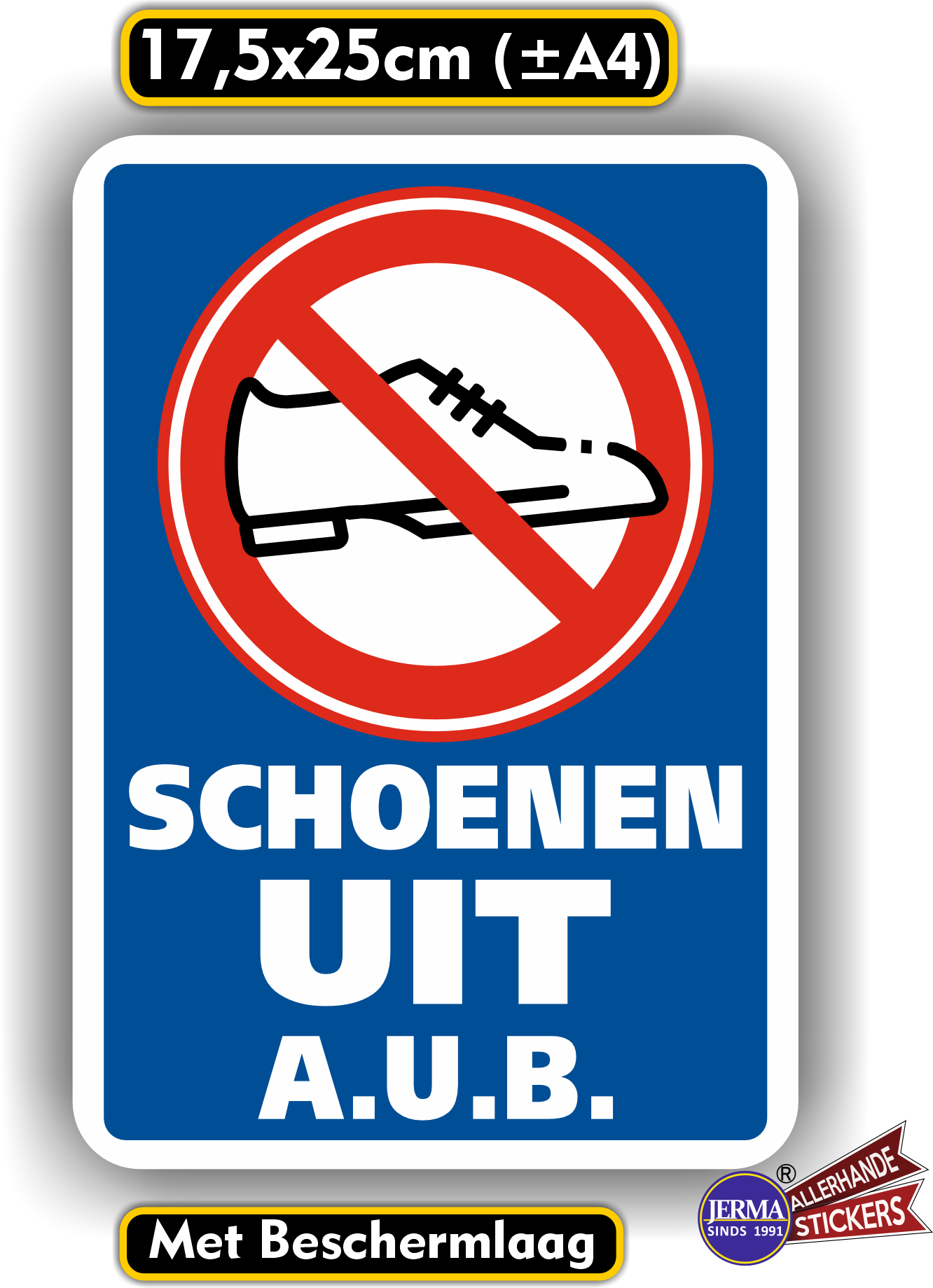 Schoenen uit a.u.b. Sticker (L)  (1031.50)