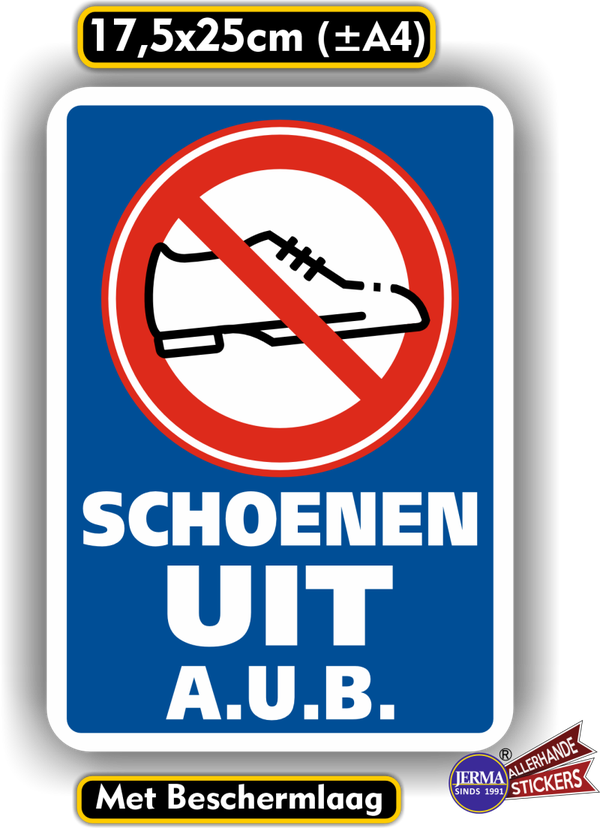 Schoenen uit a.u.b. Sticker (L)  (1031.50)