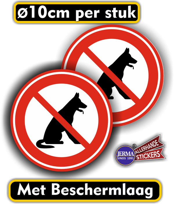 Honden niet toegestaan sticker set  (1034.50)