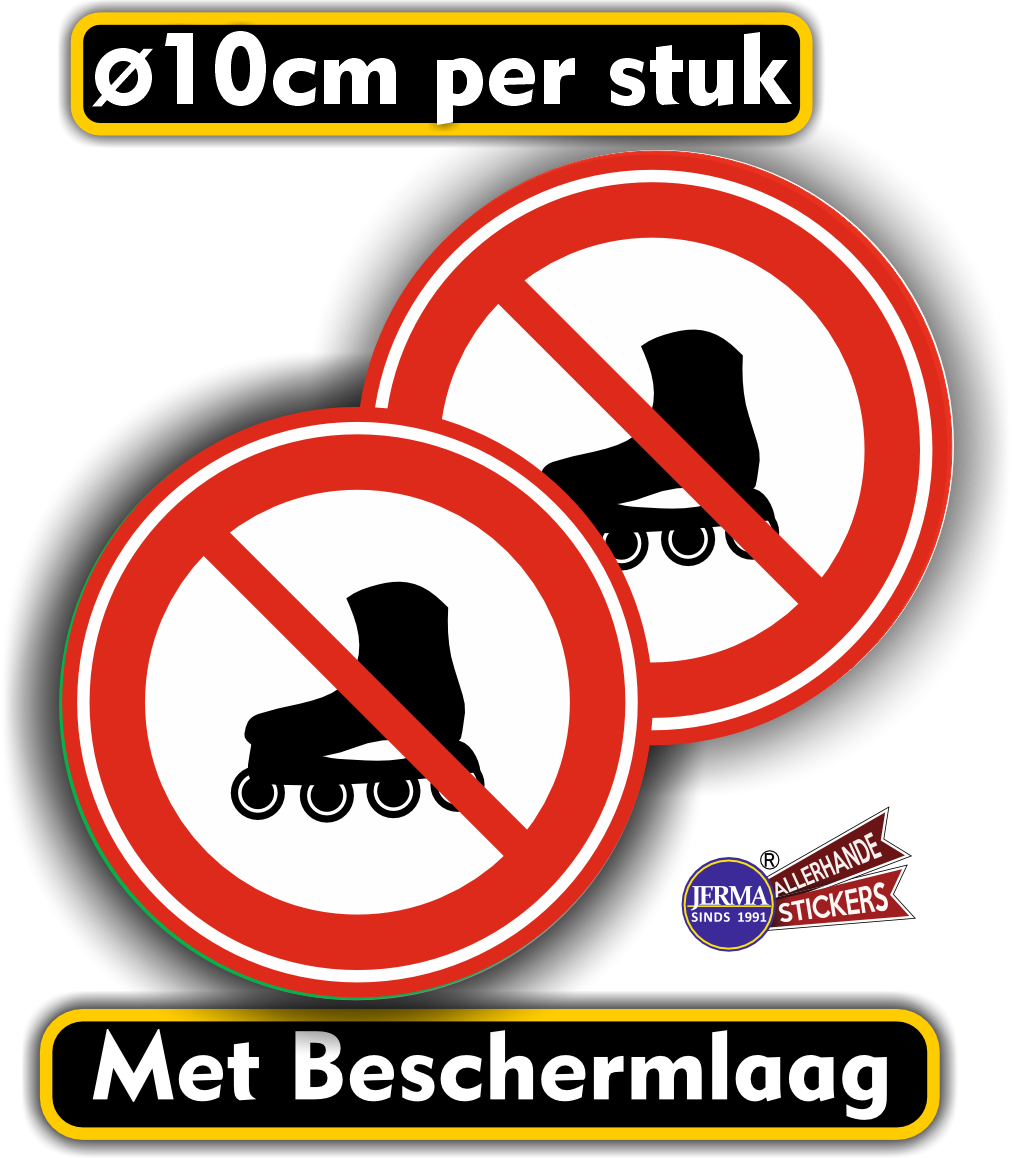 Rolschaatsen Skates niet toegestaan sticker set (1035.50)