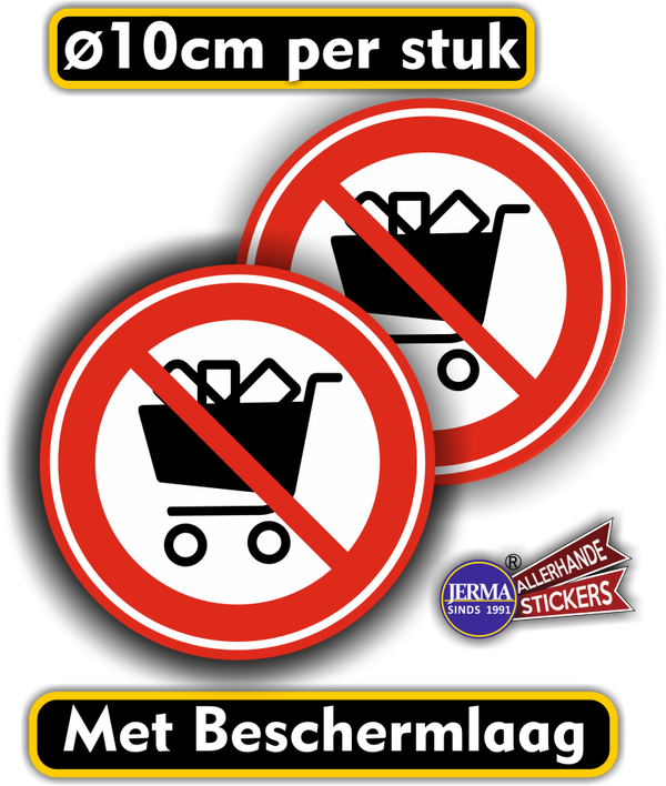 Geen winkelwagens sticker set  (1036.50)