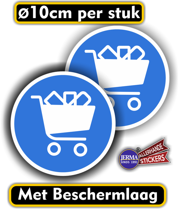 Winkelwagen gebruiken stickers  (1042.51)