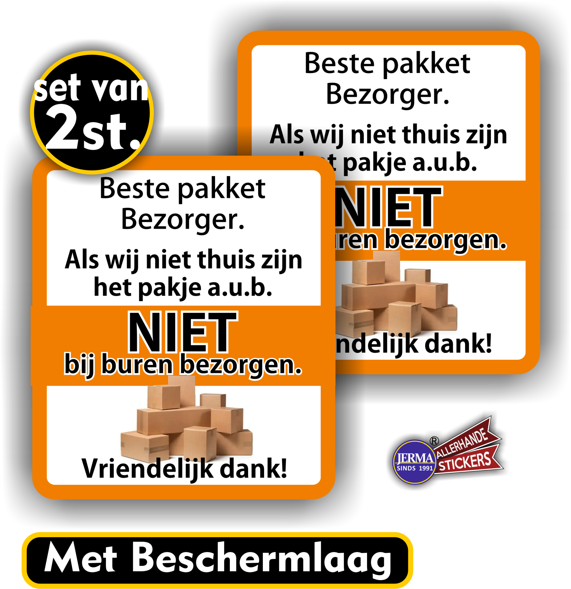 Pakket niet bij buren afgeven - sticker set (1047.52)
