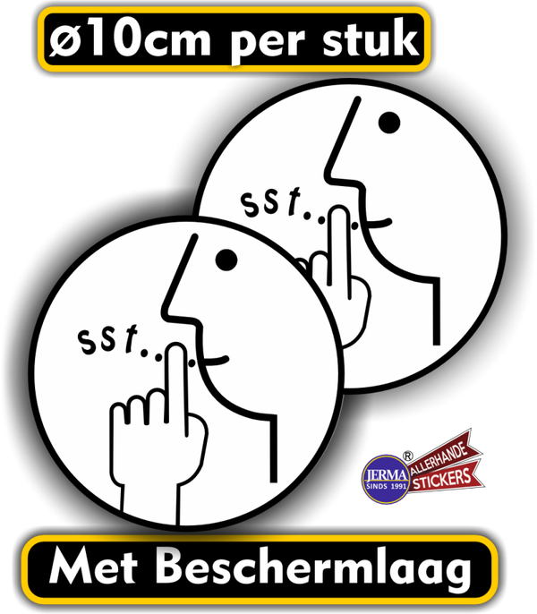 Stilte ruimte pictogram sticker set 2 st. zwart, wit. (1053.53)
