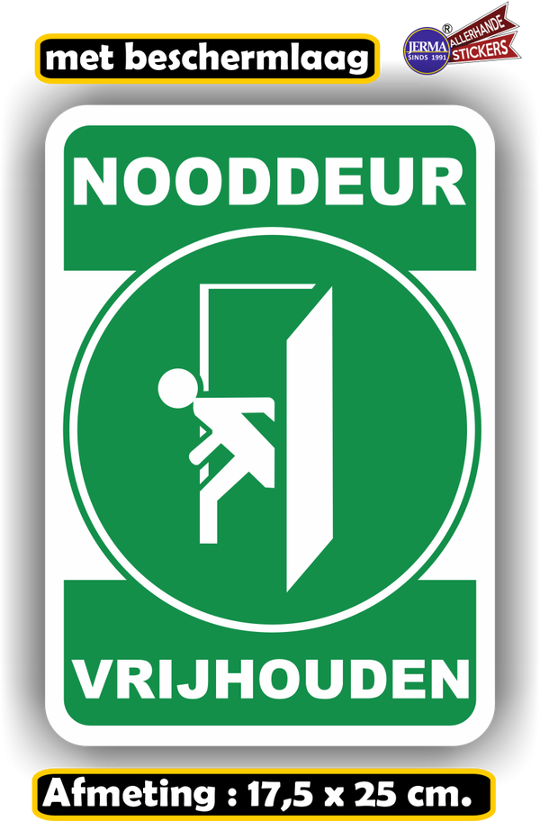 Nooddeur vrijhouden sticker (1105.53)