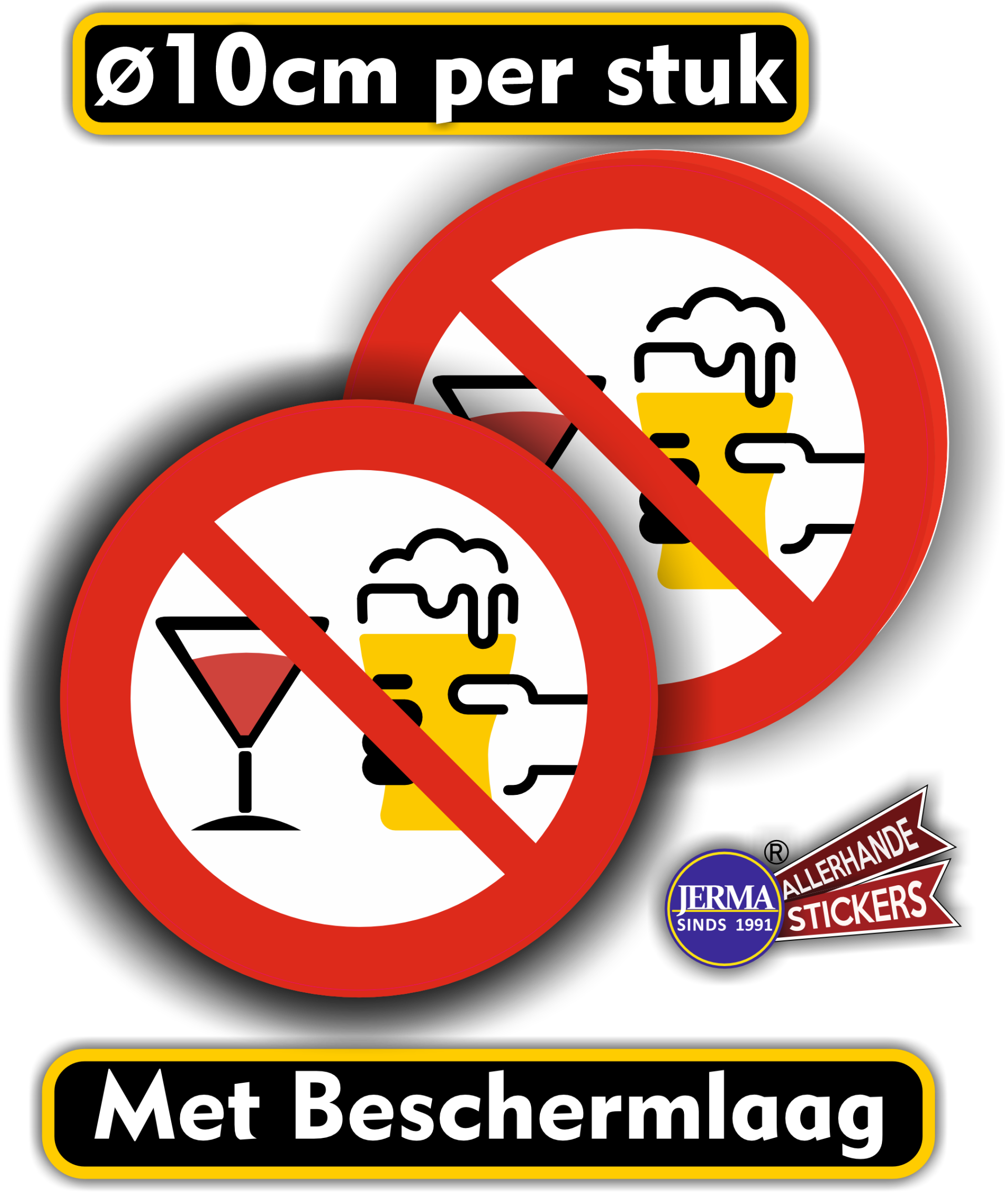 Alcohol niet toegestaan stickers set (1118.55)