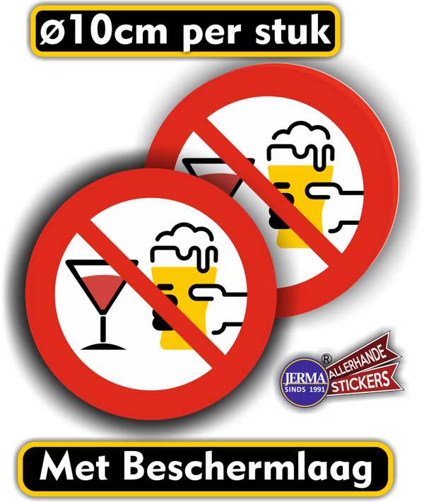 Alcohol niet toegestaan stickers set (1118.55)