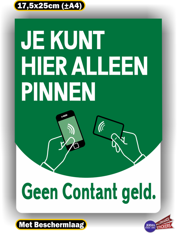 Alleen Pinnen sticker.  (1137.56)