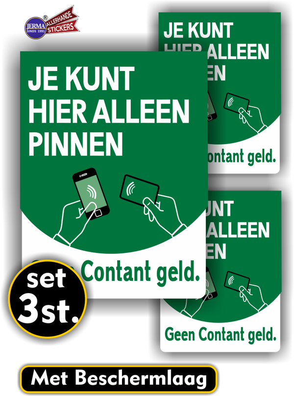 Alleen Pinnen set 3 stickers.  (1138.56)