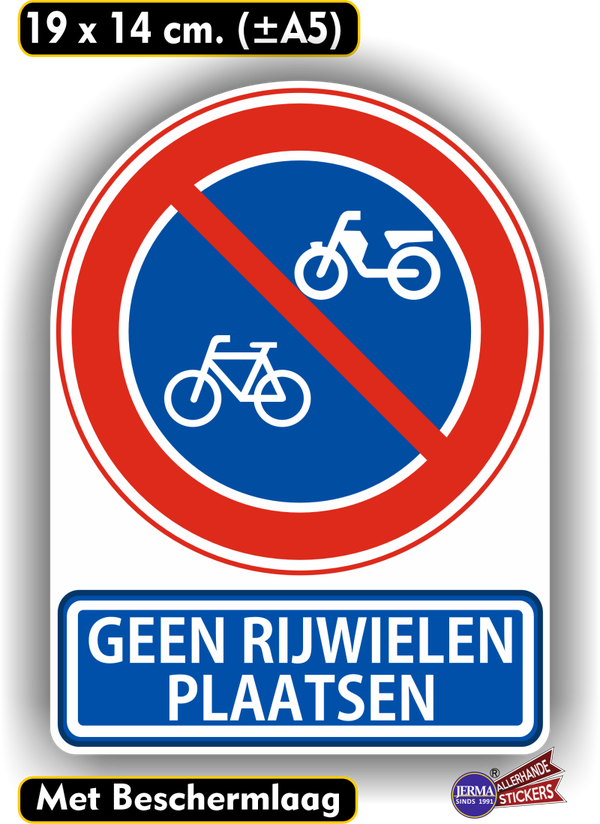 Geen rijwielen plaatsen sticker maat M.  (1141.57)