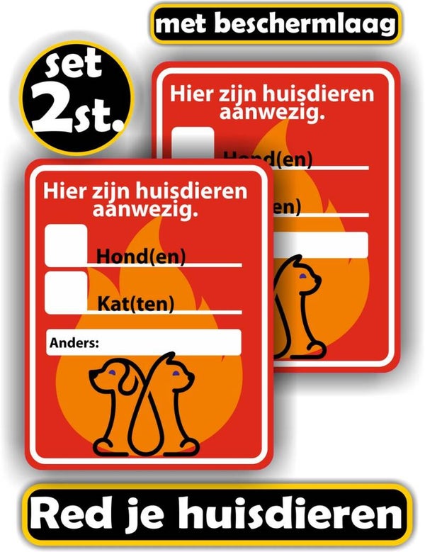 Brand  huisdieren aanwezig stickers      (1142.57)