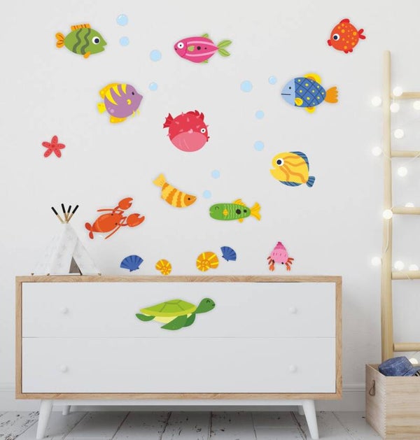 Vissen, Zeeleven muur- meubelsticker set (1108.12)