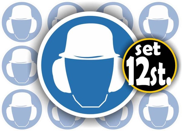 Helm en Gehoorbescherming sticker set 12 stuks (1153.58)