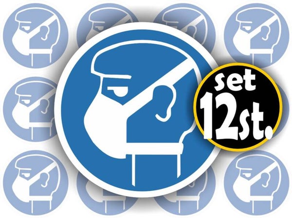 Mond-, stofmasker set 12 stickers  (1159.57)