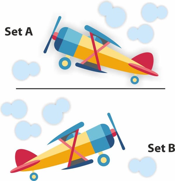 Vliegtuigen in de wolken Bakfiets-, decoratie stickers (1172.BF02)