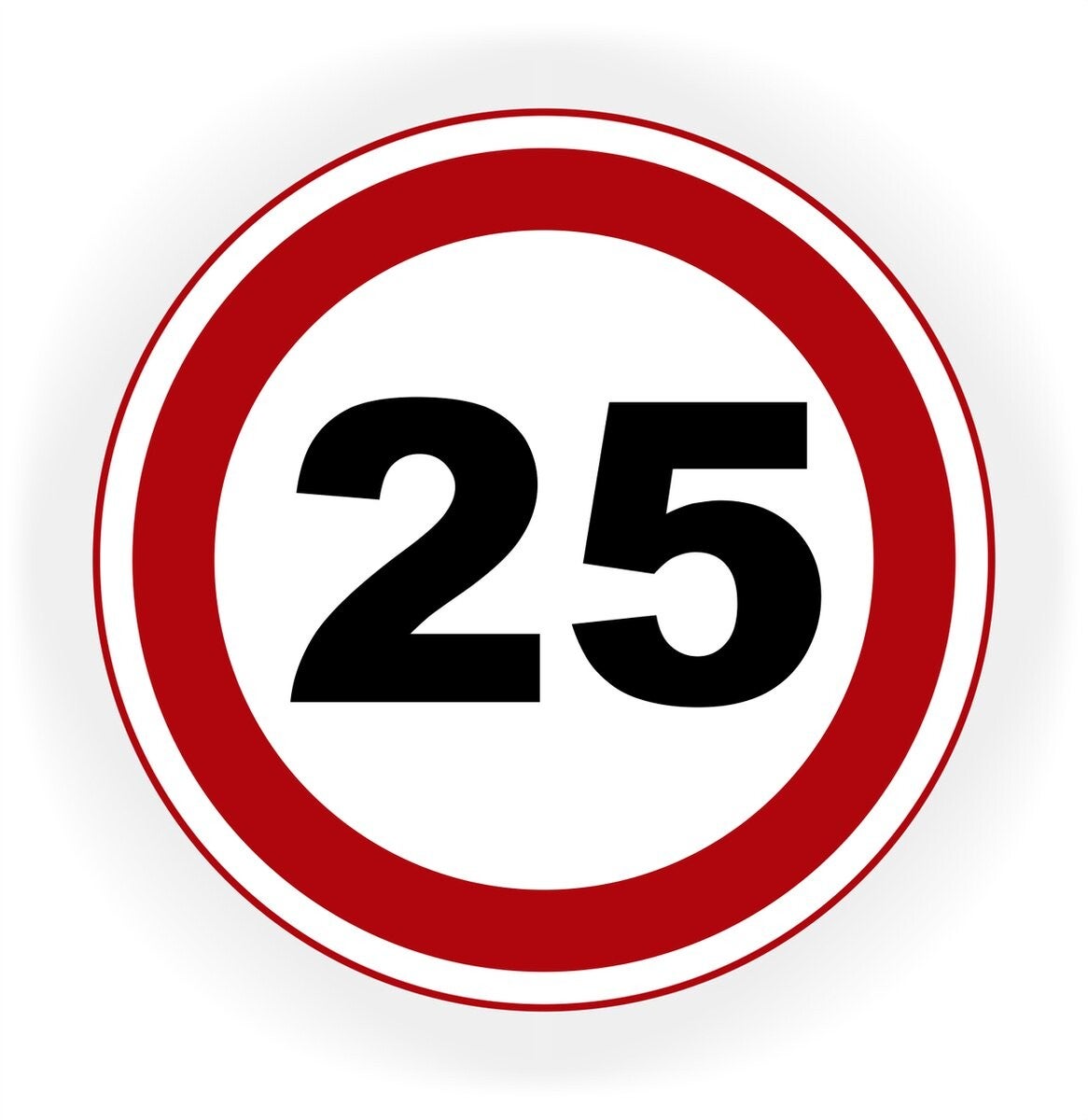 Maximum Snelheid 25 km verkeersbord sticker Ø 20 (25.03)