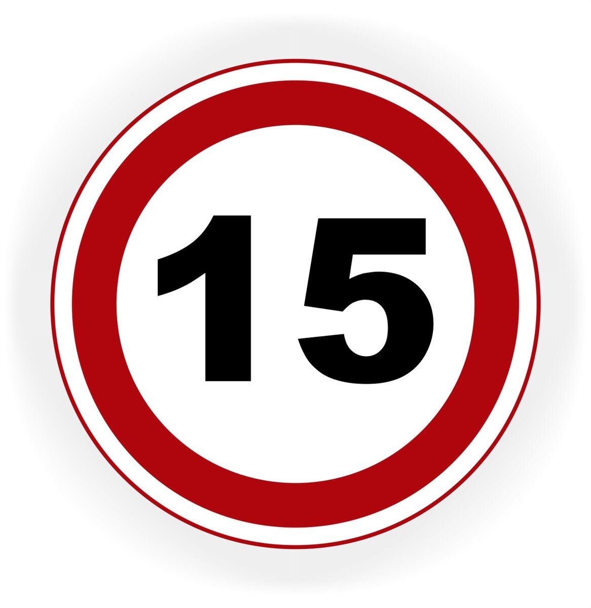Maximum Snelheid 15 km verkeersbord sticker Ø 20 (15.03)