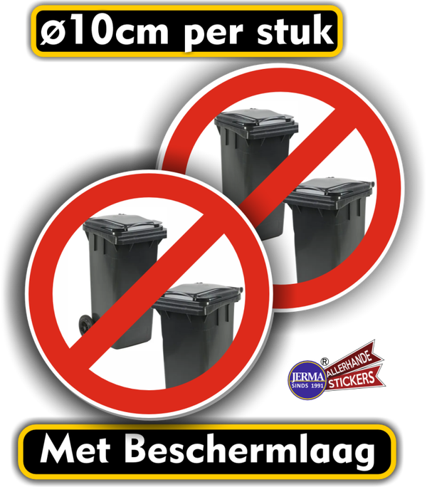 Geen kliko container plaatsen stickers 2 stuks. (1168.61)