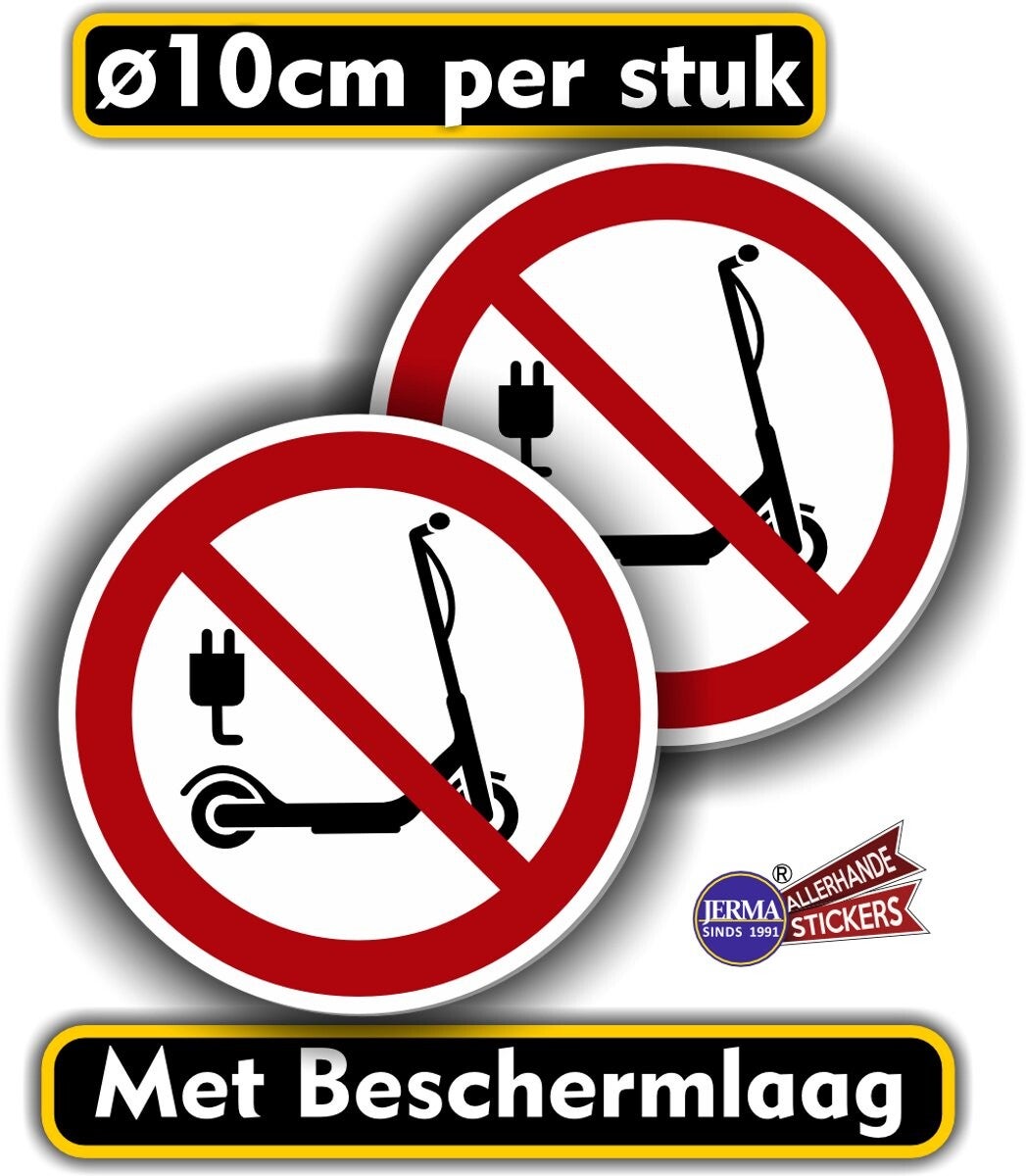 Stepjes plaatsen verboden sticker set 2 stuks (1172.la61)