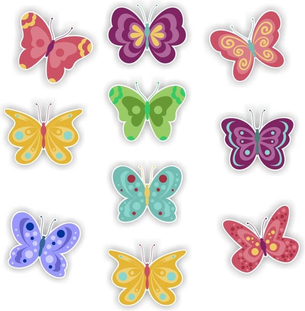 Vlinder - Raam - Stickers - set 10 stuks (166.03)