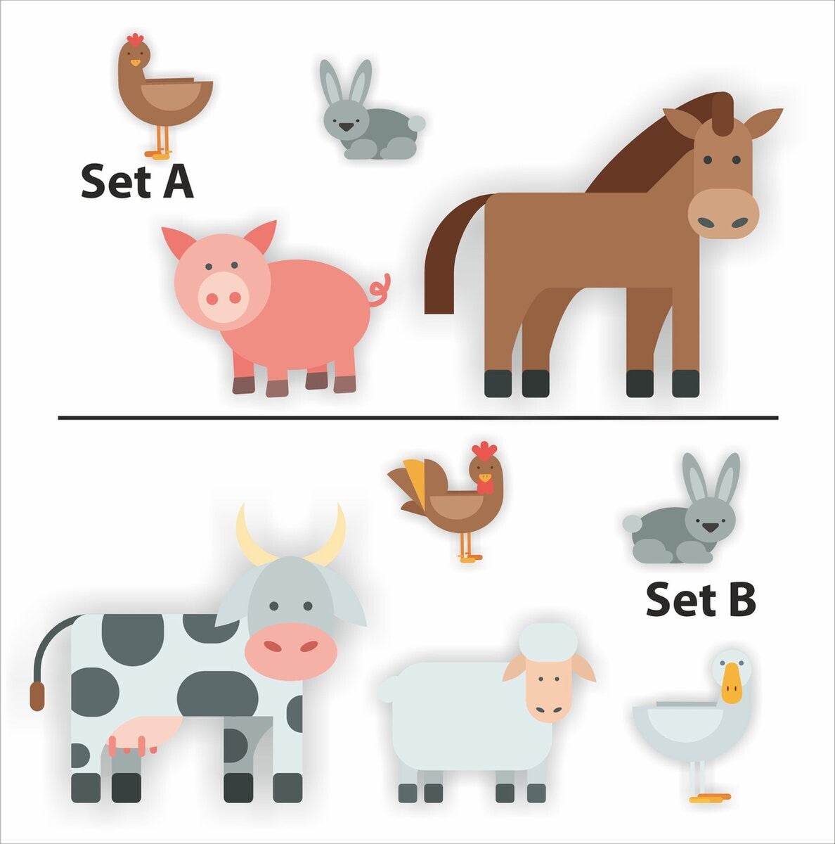 Boerderij dieren Bakfies-, decoratie sticker set (1170.BF.02)