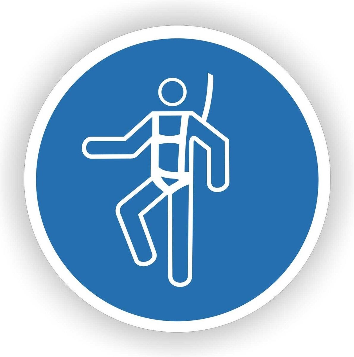 Veiligheids klim harnas verplicht  ISO 7010 sticker (173.06)