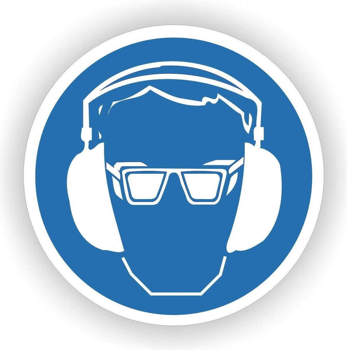 Bril en Gehoorbescherming verplicht ISO 7010 sticker (189.07)