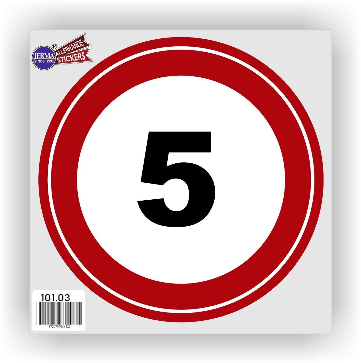 Maximum Snelheid 5 km verkeersbord sticker Ø 20 (5.03)
