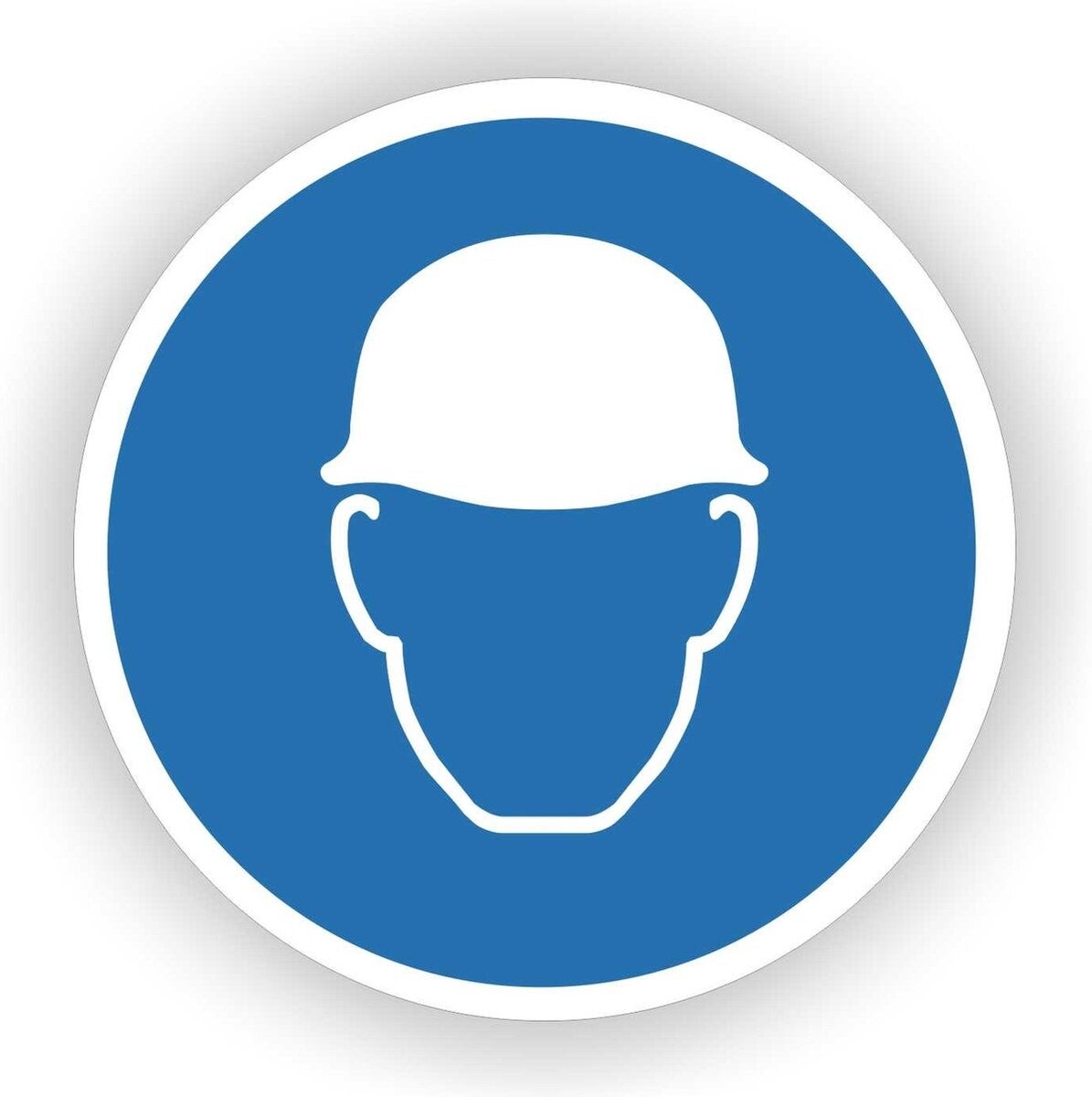 Veiligheidshelm verplicht  ISO 7010 sticker (169.09)