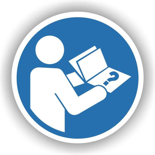 Lees gebruik aanwijzing verplicht  ISO 7010 sticker (1376.71)