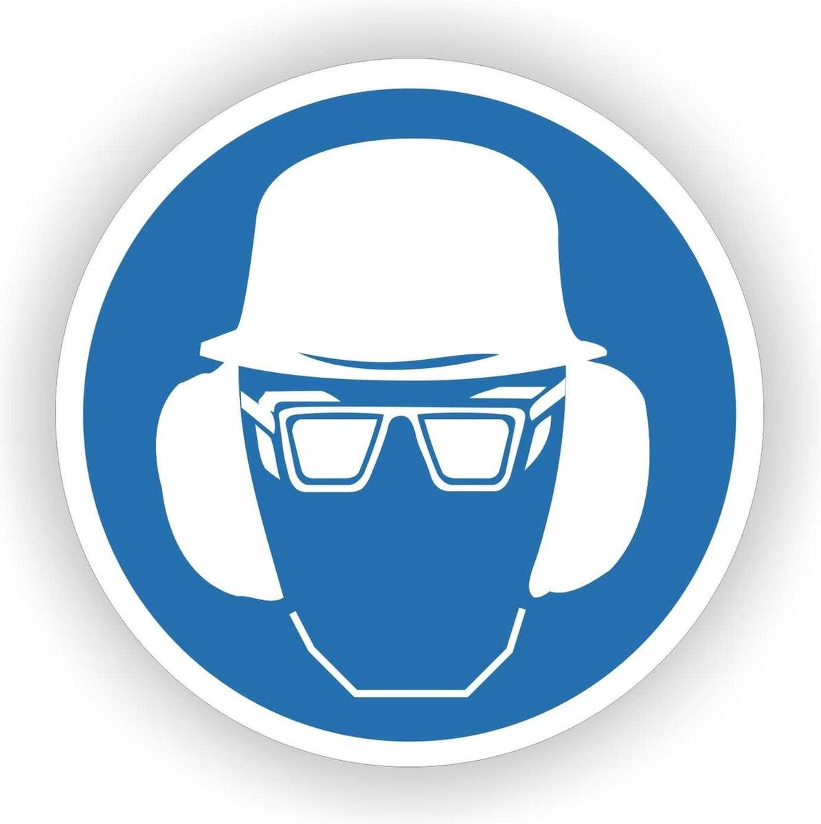 Bril, helm gehoor bescherming  ISO 7010 sticker (157.07)