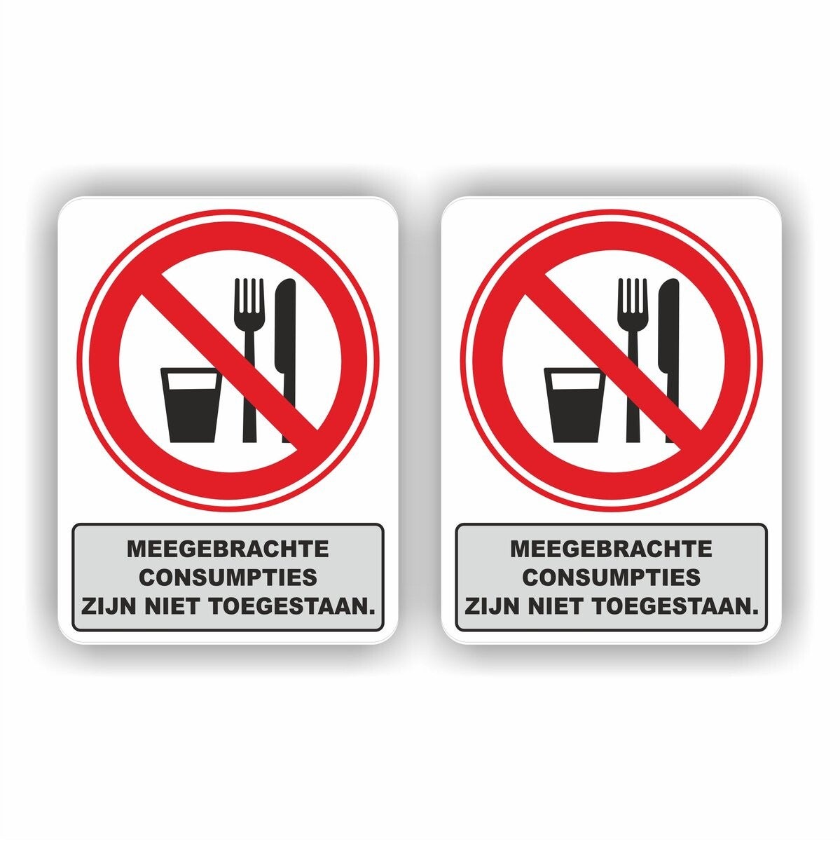 Meegebrachte consumpties niet toegestaan sticker set (277.15)