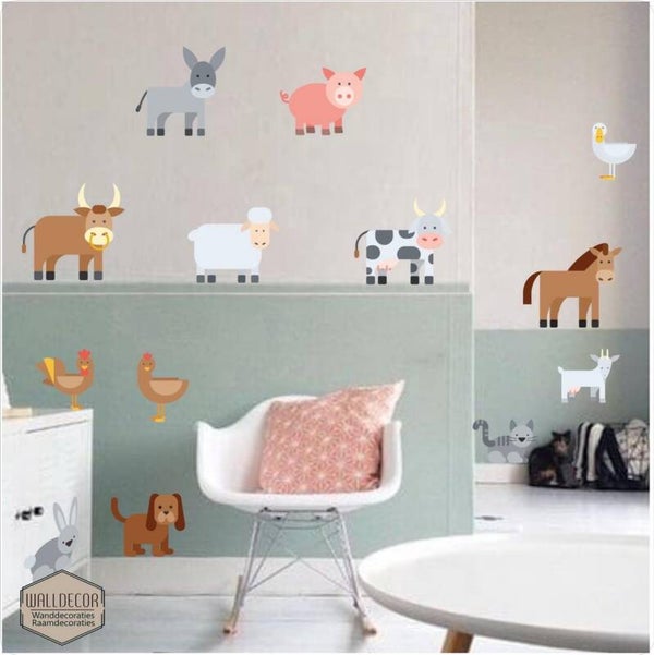 Boerderij dieren grote XXL set muur-, meubelstickers (157.07)