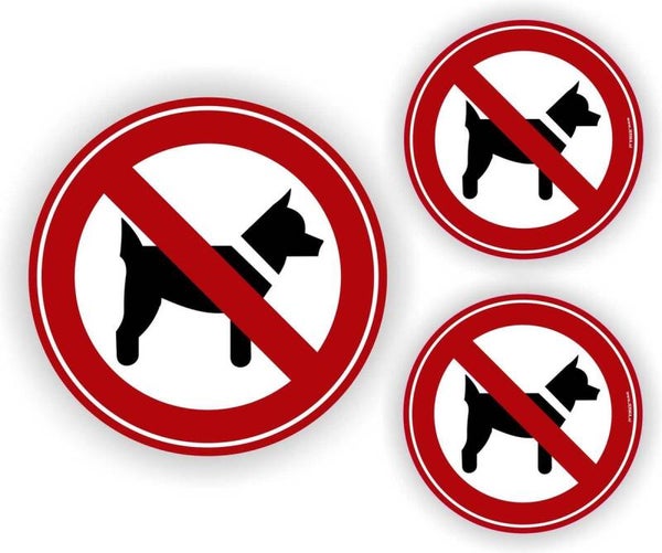 Honden geen toegang sticker set 3 stuks. (021.01)