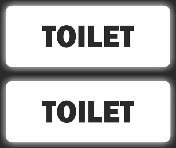 TOILET tekst deursticker set 2 stuks (1234.65)