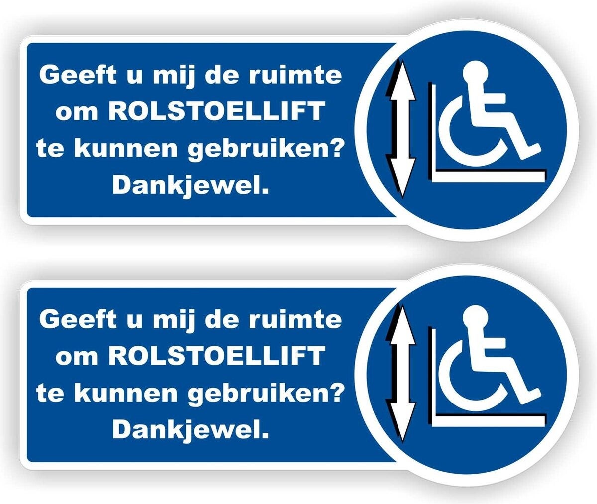 Rolstoellift aanwezig auto sticker set.  (897.32)