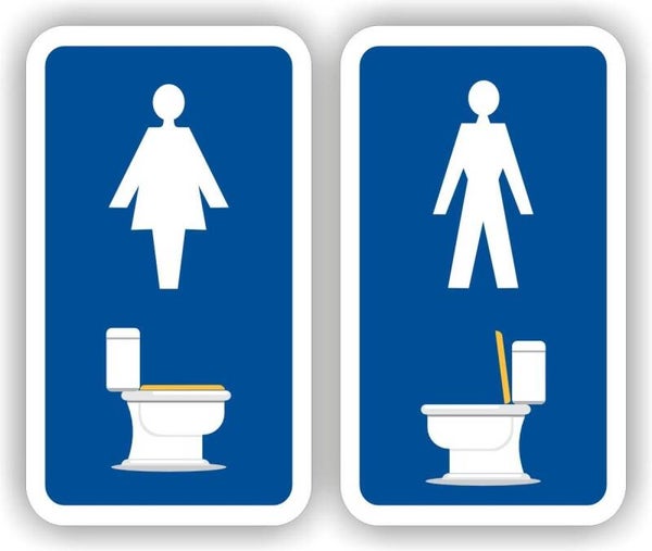 Toilet Dames en Heren-WC deur stickers–set 2 pixtogram stickers (1370.70)