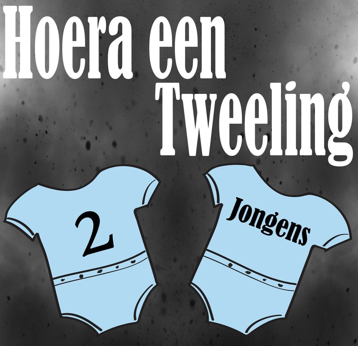 Geboorte sticker Hoera een tweeling 2 Jongens (299.13)