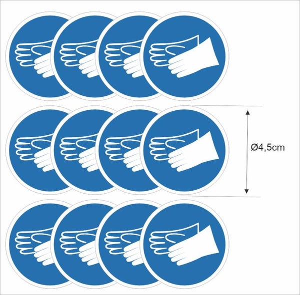Handschoenen verplicht  ISO 7010 sticker set (1150.57)