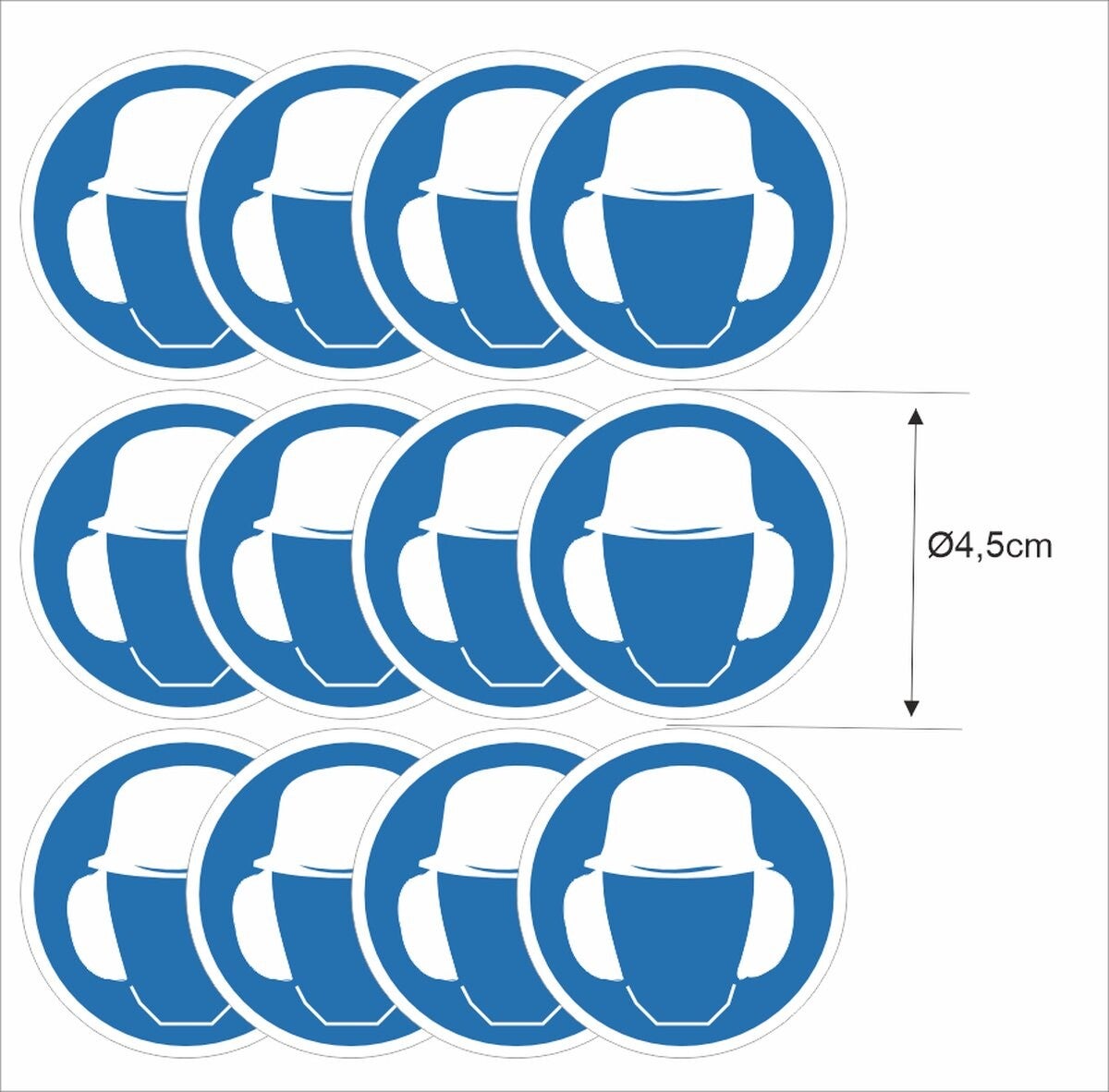 Helm en Gehoorbescherming sticker set 12 stuks (1153.58)