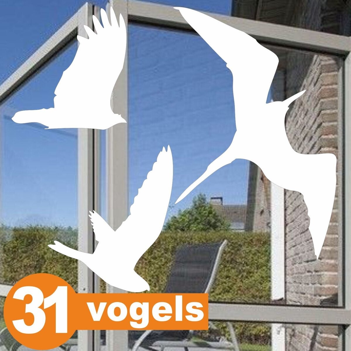Vogels raamstickers xl set van 31 vogelstickers kies je kleur (640)