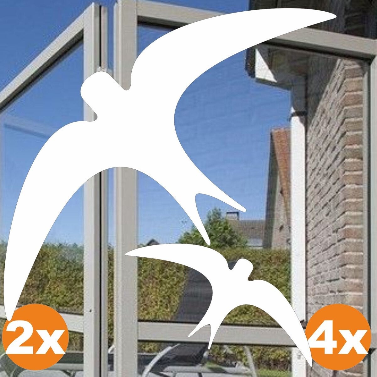 Vogel raamsticker set van 6 stickers in het Zwart, Wit of Grijs (178.S)