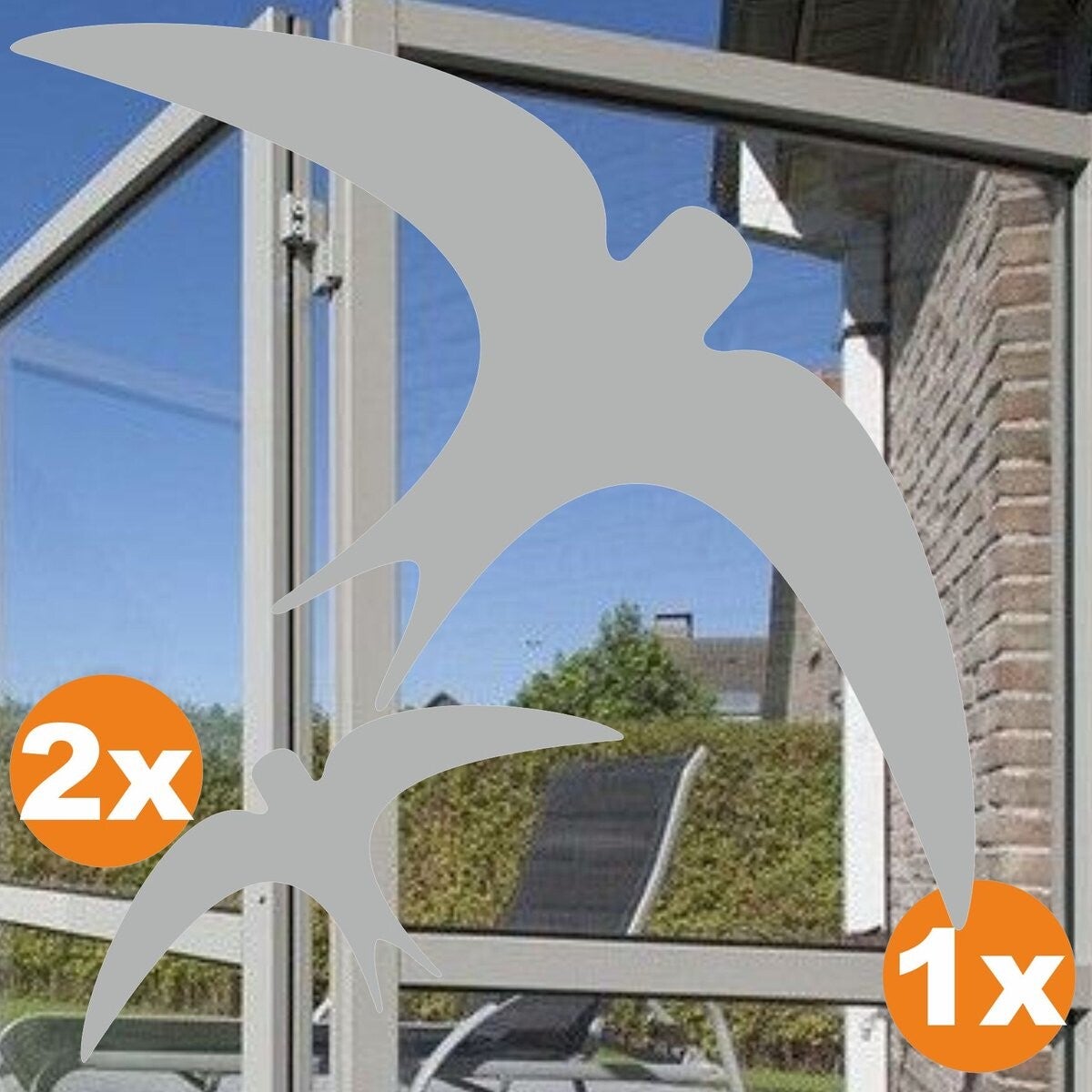 Vogel raamsticker set 3 zwaluw stickers Donker Grijs (178.M.16b)