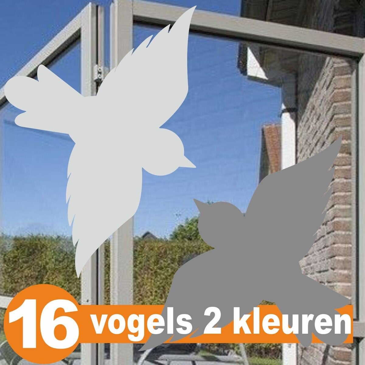 Vogelbescherming  Set 16- Raamsticker - licht-donker-Grijs (198.16)