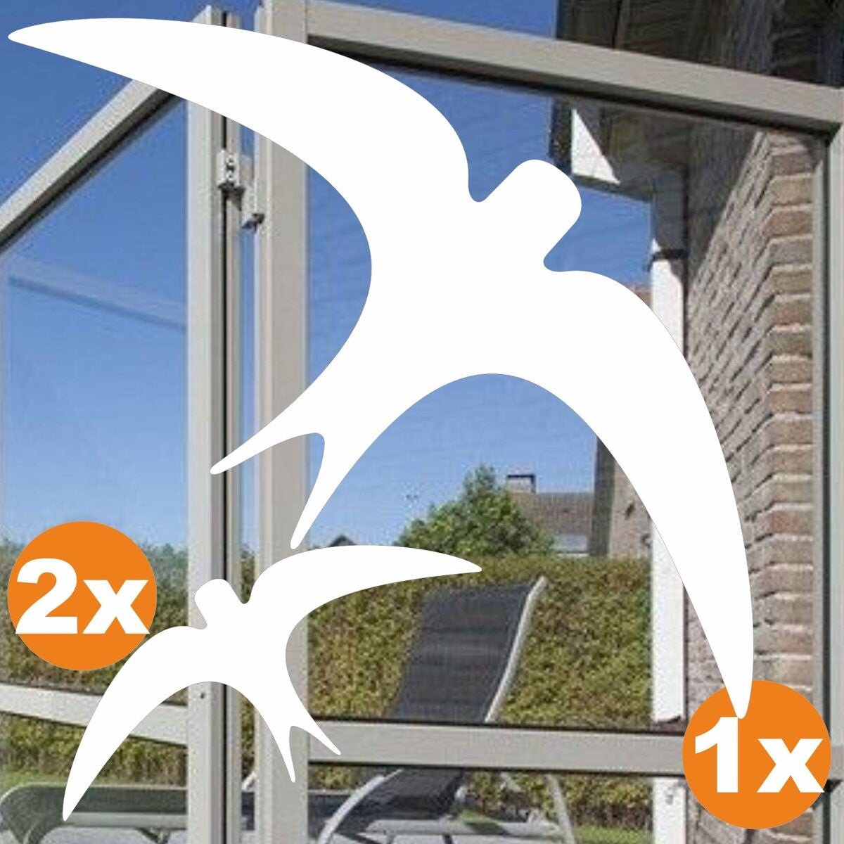 Vogel raamsticker set 3 zwaluw stickers Wit (178.M.8)