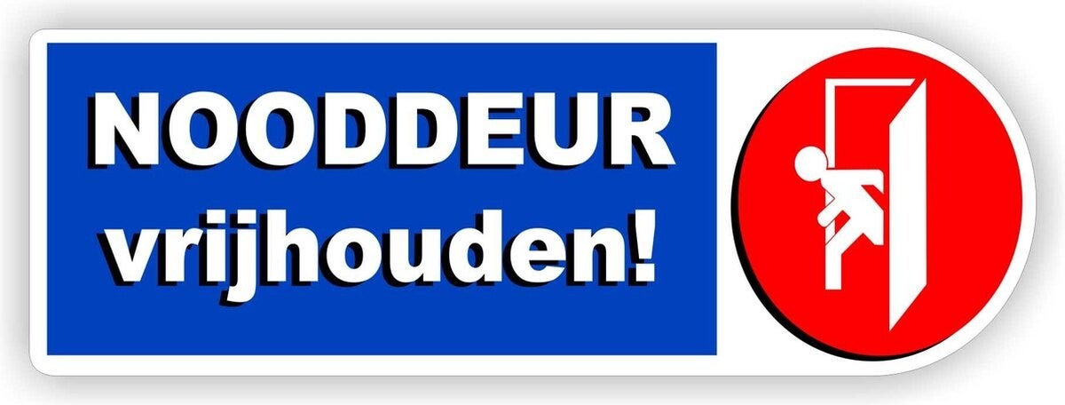Nooddeur vrijhouden deursticker (237.09)